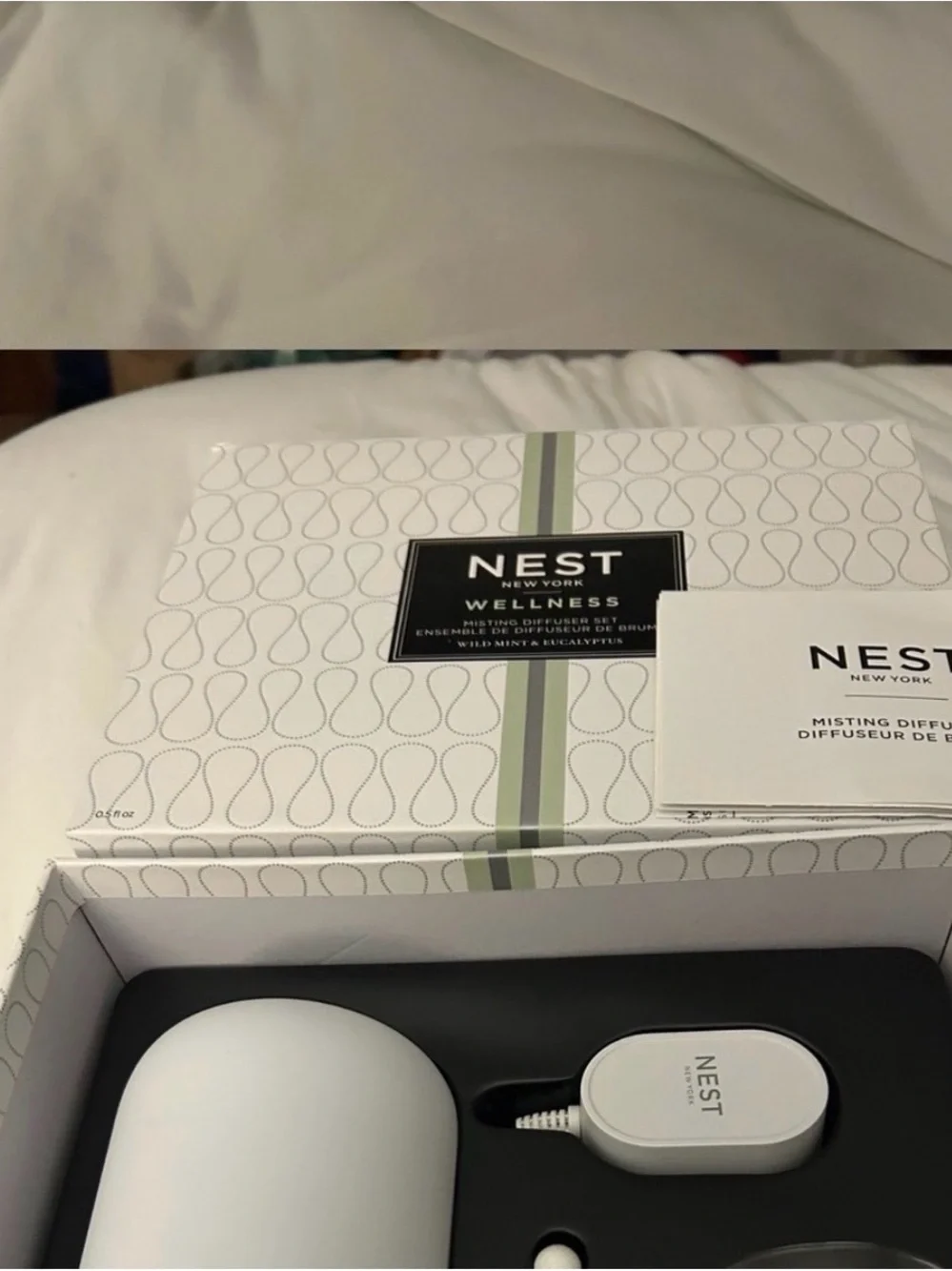 NEST Fragrances White Ultrasonic Wellness Diffuser Kit